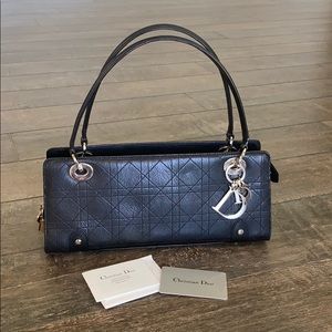 Christian Dior Lady Cuir Noir Cannage Like New